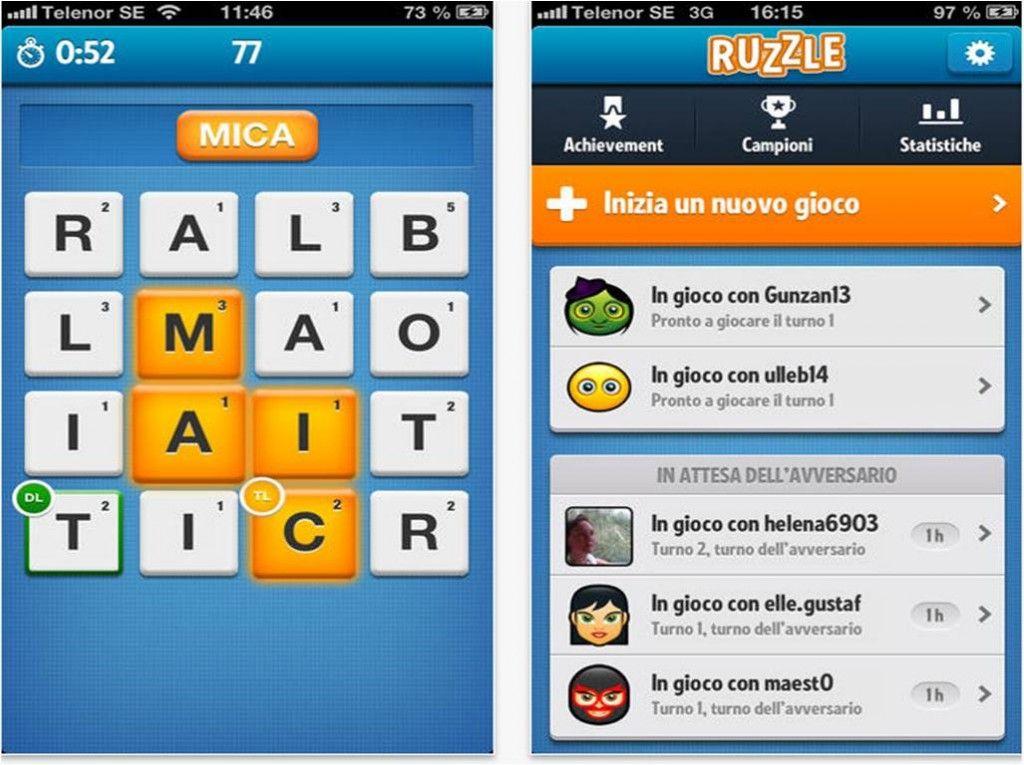 Giochi di parole su iPhone Ruzzle