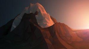 Wallpaper mountain sun poligon