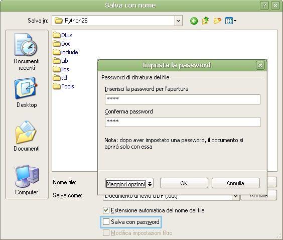 Come proteggere i documenti OpenOffice con una password