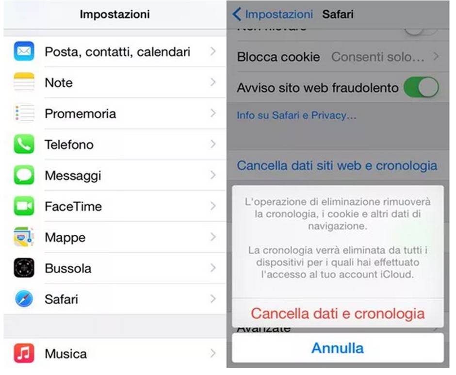 come recuperare la cronologia cancellata su safari