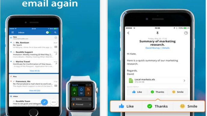 Spark client e-mail iPhone
