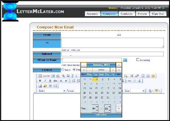 Programmare invio di e-mail con LetterMeLater