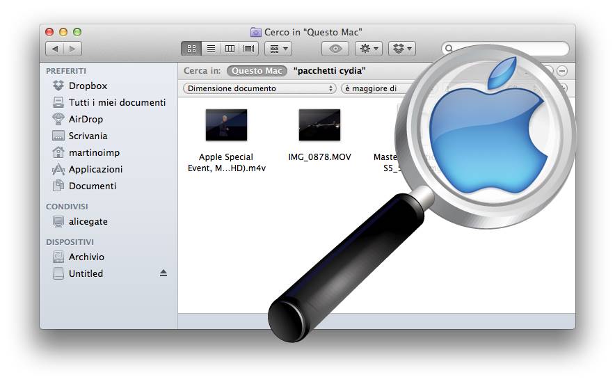 file pesanti su Mac OS X