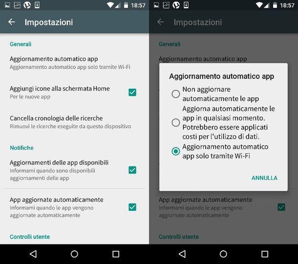 Come evitare aggiornamento automatico applicazioni Android Guida