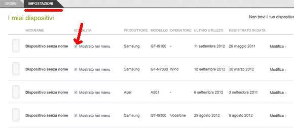 Rimuovere dispositivi Android non usati dal Play Store