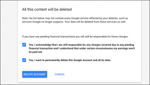 cancellare account google e gmail - step 8