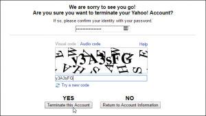 cancellare account yahoo mail - step 3