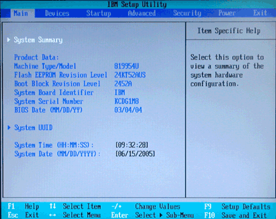 codice errore bios ibm