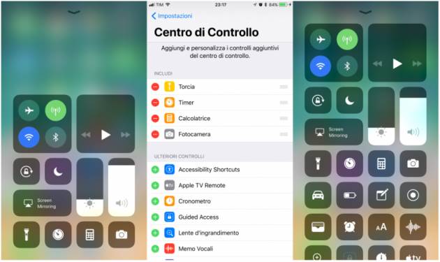 Centro di Controllo iOS 11 registrazione schermo iPhone