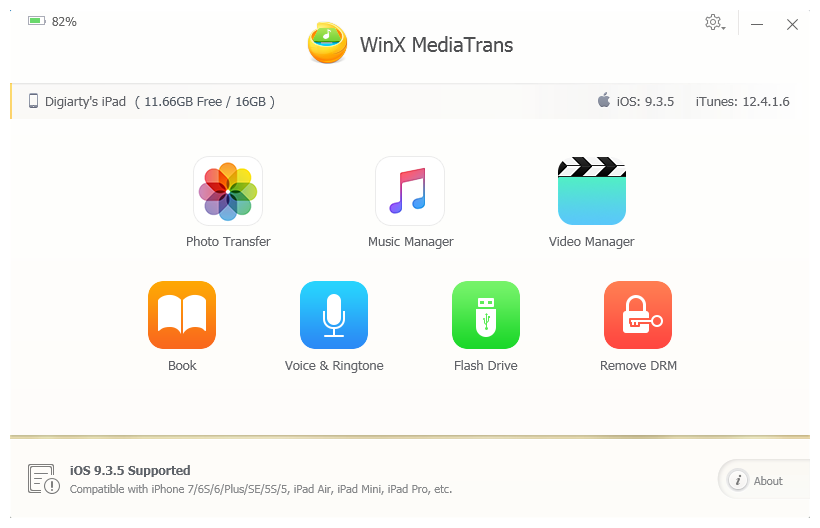 WinX MediaTrans - это программа, ориентированная на простоту использования и скорость, действующая альтернатива iTunes.
