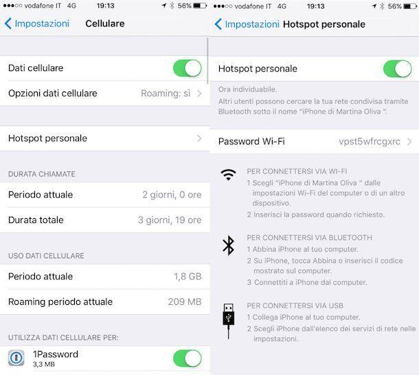 Come attivare Hotspot su iPhone