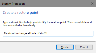 точка восстановления Windows 10