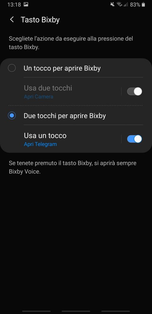 personalizzare il tasto Bixby - passaggio 4 - uno o due tocchi