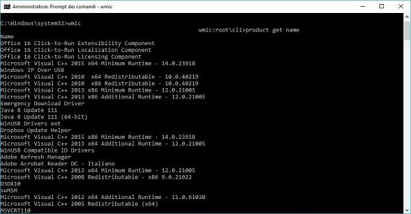 Come disinstallare un programma dal prompt dei comandi di Windows