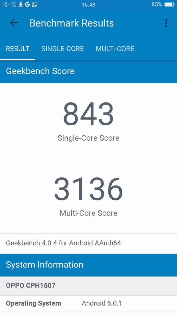 Oppo-R9S - risultato benchmark geekbench