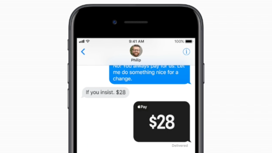 La funzionalità di inviare soldi a un amico mediante Apple Pay e l'app Messaggi non è ancora disponibile in iOS 11