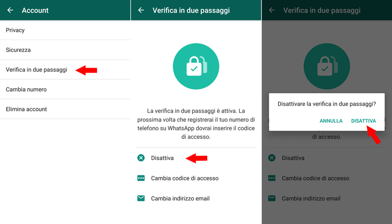 Come attivare e disattivare la verifica in due passaggi su WhatsApp