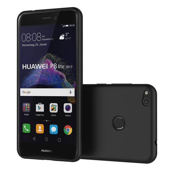 Cover per Huawei P8 Lite 2017: Custodia AICEK in silicone nero TPU