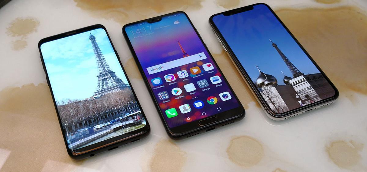 Apple iPhone X vs Samsung Galaxy S9 Plus vs Huawei P20 Pro