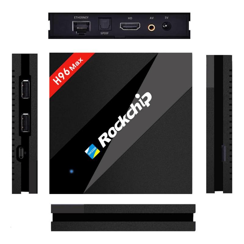 tv box android - h96 max rk3399 - porte