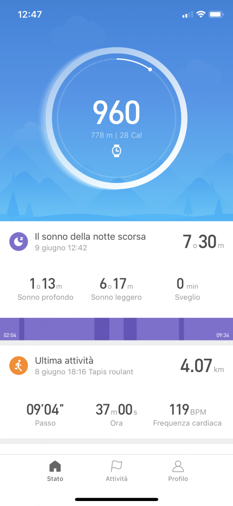 amazfit bip - app pagina princiaple