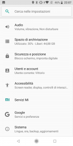 Xiaomi Mi A2 android one impostazioni