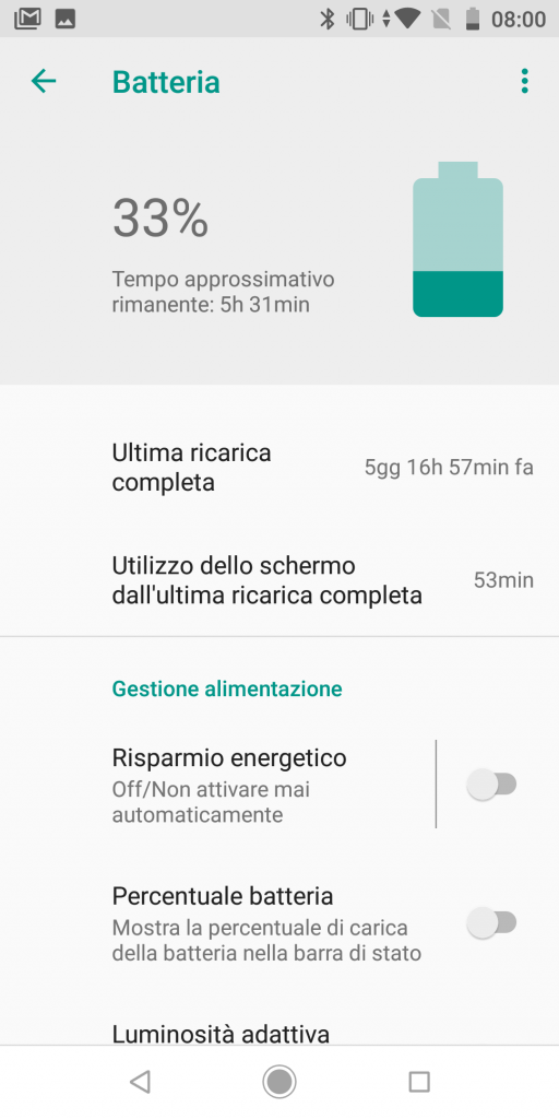 percentuale batteria - xiaomi mi a2 a1 - passaggio 3 - percentuale batteria