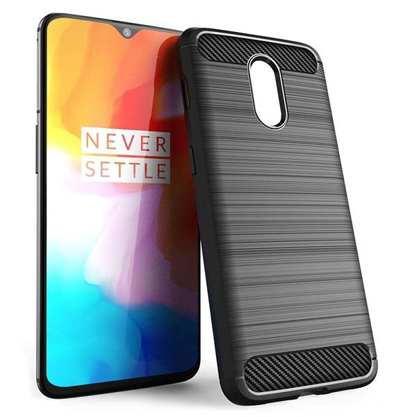 Migliori cover OnePlus 6T: Custodia Caseflex in silicone in fibra di carbonio