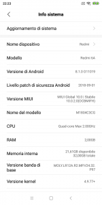 Xiaomi Redmi 6A miui 10