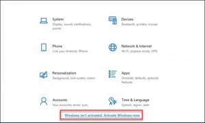 Una schermata del menu di Windows