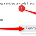 esportare password 1