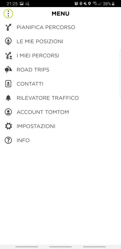 TomTom Go Essential app impostazioni