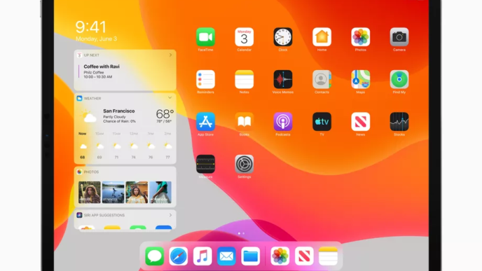 La schermata principale di iPadOS