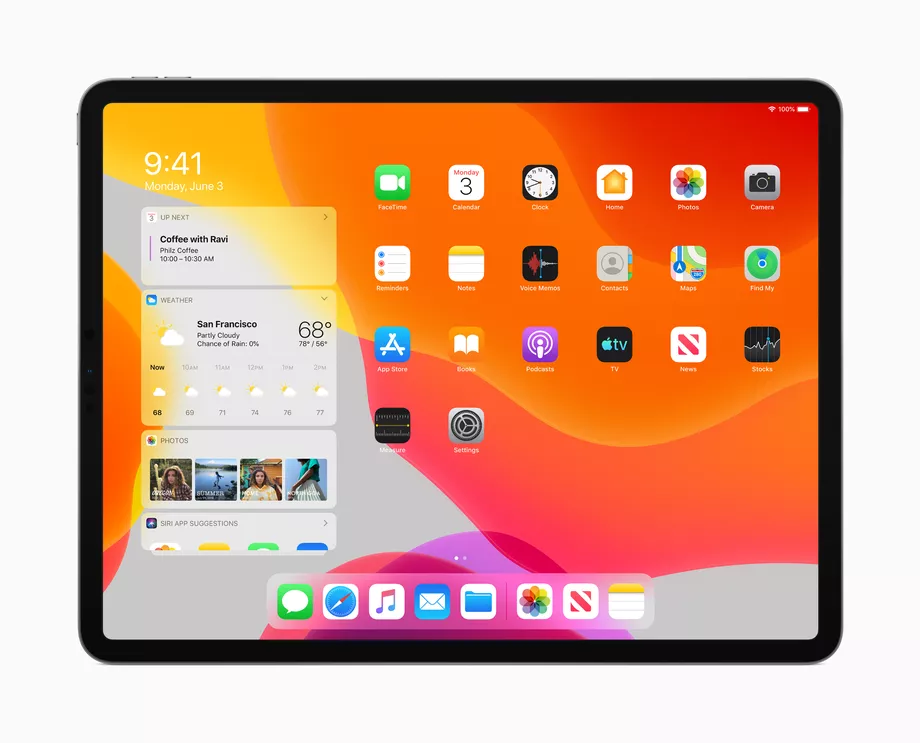 La schermata principale di iPadOS