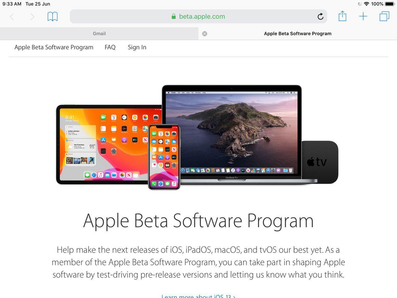 registrazione programma beta iPadOS