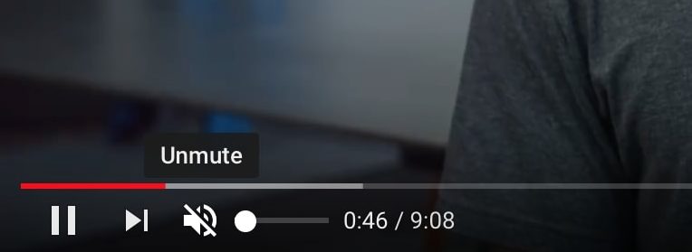 La barra con cui regolare il volume su YouTube