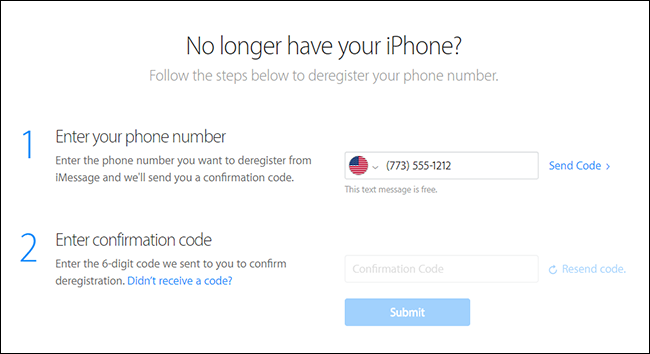 La pagina di supporto Apple da cui rimuovere il numero telefonico