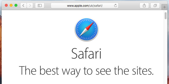 La pagina principale del browser Safari