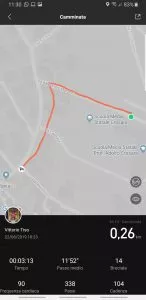 Mi Band 4 app Mi Fit - mappa di un allenamento