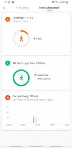 Mi Band 4 app Mi Fit - schermata i miei allenamenti