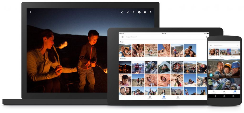 google-foto su varie piattaforme