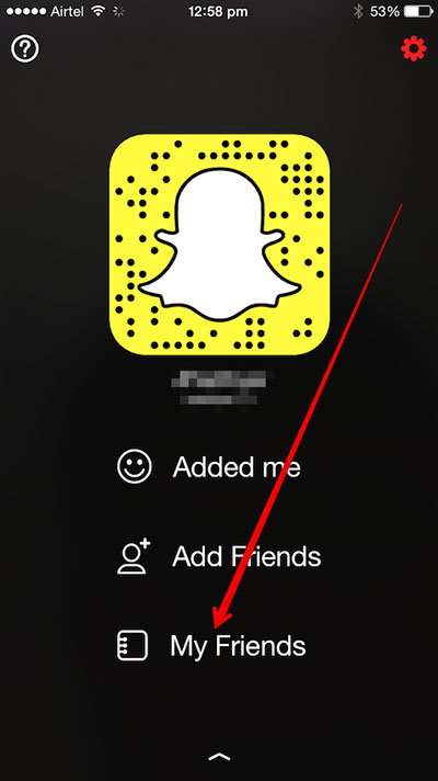 Il pulsante con cui trovare i propri amici su Snapchat