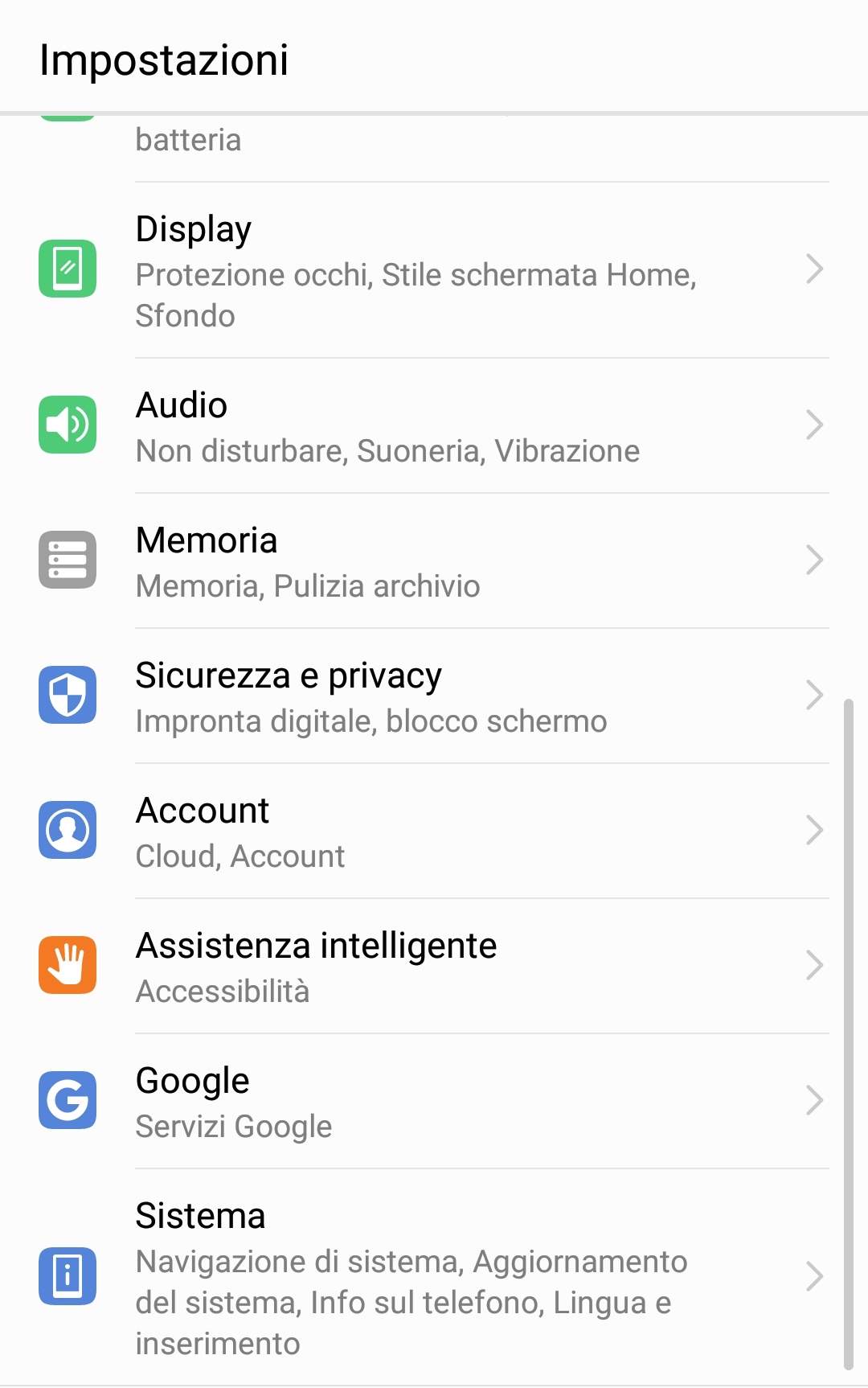 La voce "Assistenza intelligente"
