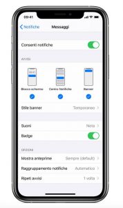 notifiche su iPhone