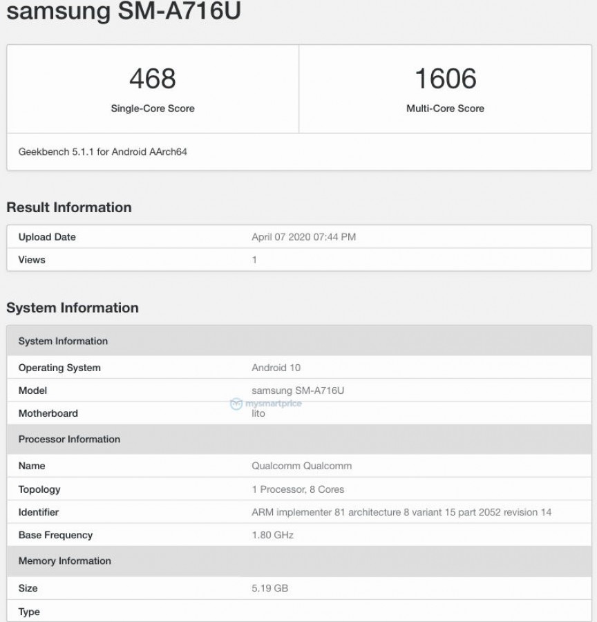 a71 geekbench