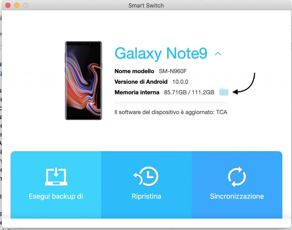 trasferire file fra galaxy e mac con smart switch