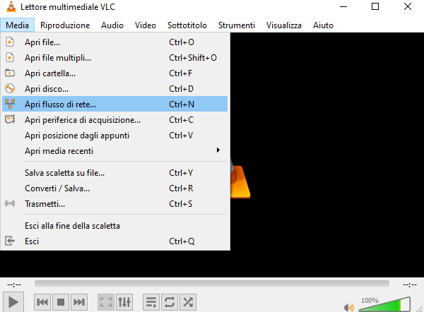 Video di YouTube con VLC