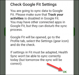 Google fit settings