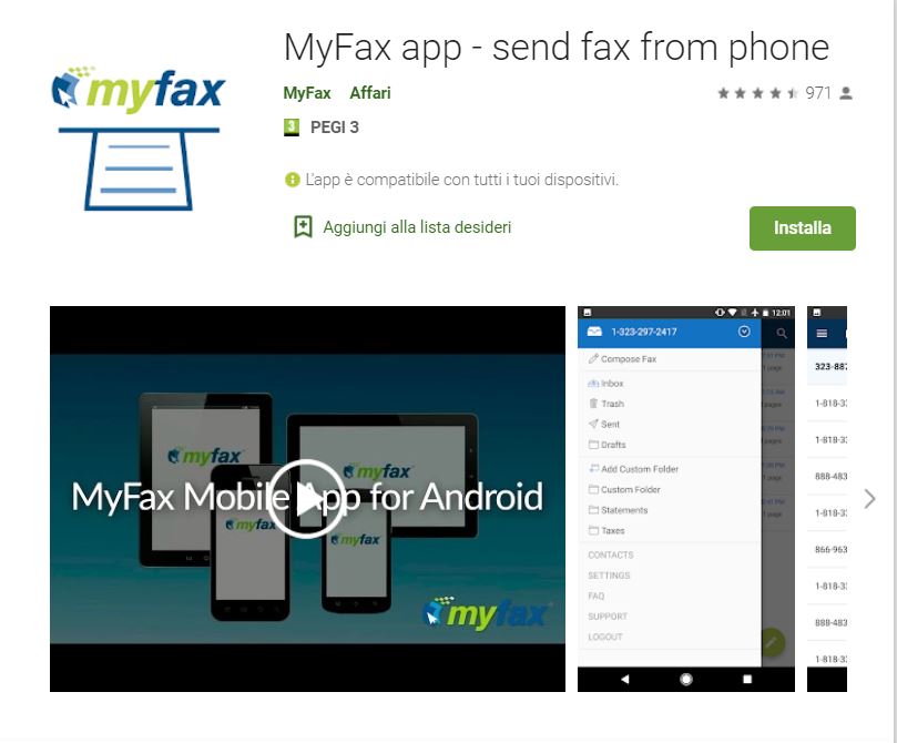 Myfax inviare fax tramite email