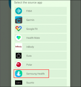sincronizzare Samsung Health